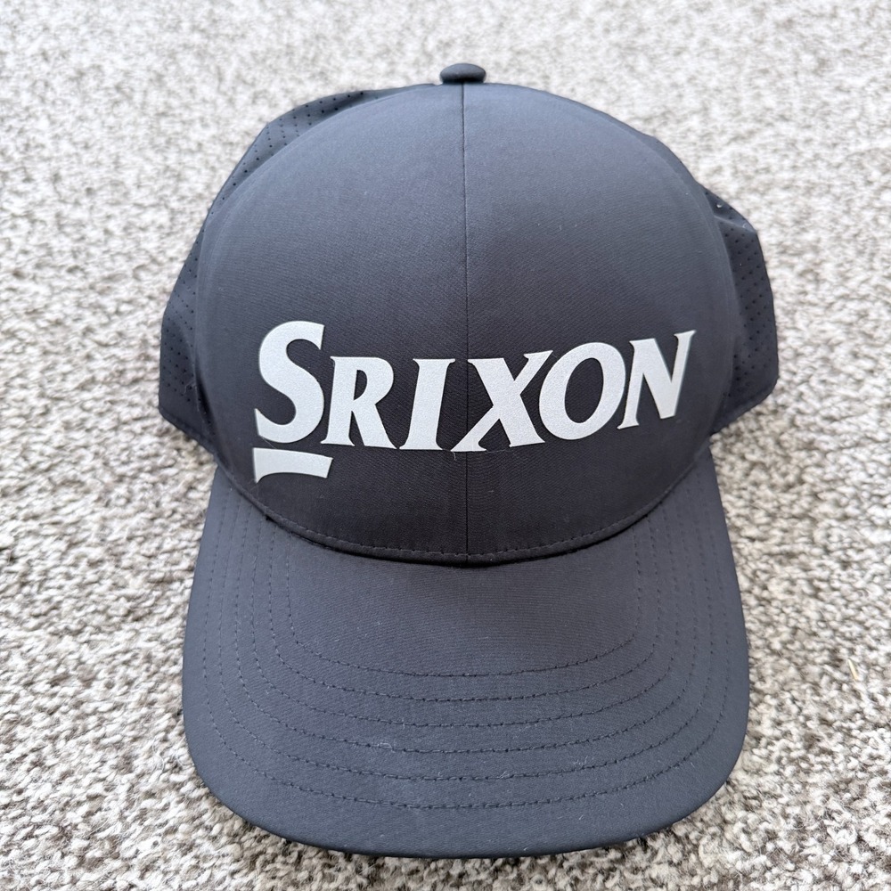 Srixon Golf Quick-Dry Black Performance Hat Breathable Mesh Adjustable Cap